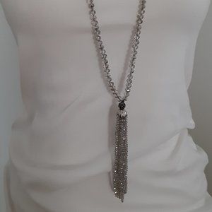 Pale grey crystal necklace